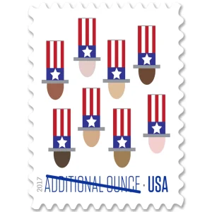 NOT Forever Stamp-Additional Ounce Stamps 2017 Uncle Sam’s Hat – Patriotic, First-Class Rate